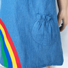 AL Limited Girls Blue Chambray Rainbow Coverall Dress - Lil FashionAva 